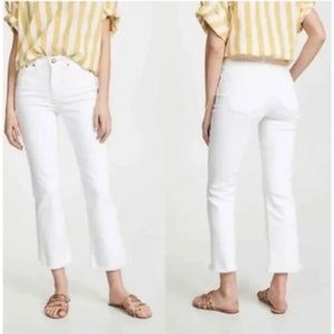 NWOT AYR The Bomb Pop White Magnolia Denim Jeans Raw Hem Ankle Size 28S